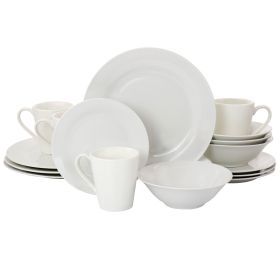 Gibson Home 16 Piece Bedford Lane Fine Ceramic Dinnerware Set in Off White