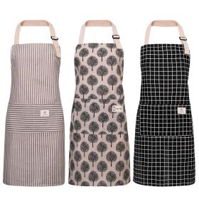 3-Pack Cotton-Blend Kitchen Aprons – Adjustable Bib Aprons with 2 Front Pockets, Unisex Chef Aprons for Cooking, BBQ, Crafting & More