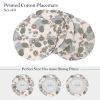 Kiwi Printed Braided Cotton Placemats 13.5 Inch Set of 6 Washable Anti Slip Heat Resistant Mats Boho Woven Round Table Mats for House Decor Kitchen an