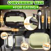 Stainless Steel Lunch Box for Hot Food 48.5 oz Stainless Steel Bento Box Adult with Phone Stand Spoon & Chopsticks 2 Compartment Hot Food Lunch Contai