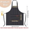 2-Pack Adjustable Kitchen Bib Aprons – Vertical Striped Design with 2 Pockets, Soft Cotton Blend for Men & Women, Unisex Fit