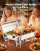 8 Qt 4 Pack Rectangle Chafing Dish Buffet Set Full Size Pan Stainless Steel