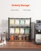 Coffee Mug Holder for Countertop 16 Hooks Cup Rack Wood Storage Base Organizer
