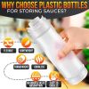 Set of 6 Condiment Squeeze Bottles for Sauces 16 oz Self Closing Valve Easy to Fill Clear Design Ready to Dispense for Dressings Condiments and Sauces
