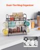 2 Tier Coffee Bar Organizer for Countertop with 12 Movable Hooks Mug Holder