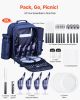 VEVOR Beach Picnic Backpack Bag for 4 Person with Cooler Compartment Navy Blue