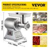 VEVOR Commercial Meat Grinder,550LB/h 1100W Electric Meat Grinder, 220 RPM Heavy Duty Stainless Steel Industrial Meat Mincer w/2 Blades, Grinding Plat