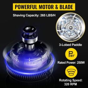 VEVOR Ice Shaver Machine Electric, Snow Cone Machine Commercial 265 LBS/H, Shaved Ice Machine w/Ice Hopper & Lid, 250W Ice Crusher w/Drain Pipe Tablet