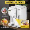 VEVOR Ice Shaver Machine Electric, Snow Cone Machine Commercial 265 LBS/H, Shaved Ice Machine w/Ice Hopper & Lid, 250W Ice Crusher w/Drain Pipe Tablet
