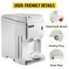 VEVOR Ice Shaver Machine Electric, Snow Cone Machine Commercial 265 LBS/H, Shaved Ice Machine w/Ice Hopper & Lid, 250W Ice Crusher w/Drain Pipe Tablet