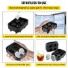 VEVOR Skull Ice Cube Tray, 4-Grid Skull Ice Ball Maker, Flexible Black Silicone Ice Tray with Lid & Funnel, Funny Skull Ice Cubes 1.6"x1.8" Each for B