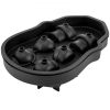 VEVOR Skull Ice Cube Tray, 6-Grid Skull Ice Ball Maker, Flexible Black Silicone Ice Tray with Lid & Funnel, Skull Ice Cubes in 3 Distinct Patterns for
