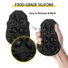 VEVOR Skull Ice Cube Tray, 6-Grid Skull Ice Ball Maker, Flexible Black Silicone Ice Tray with Lid & Funnel, Skull Ice Cubes in 3 Distinct Patterns for