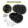 VEVOR Skull Ice Cube Tray, 6-Grid Skull Ice Ball Maker, Flexible Black Silicone Ice Tray with Lid & Funnel, Skull Ice Cubes in 3 Distinct Patterns for