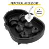 VEVOR Skull Ice Cube Tray, 6-Grid Skull Ice Ball Maker, Flexible Black Silicone Ice Tray with Lid & Funnel, Skull Ice Cubes in 3 Distinct Patterns for
