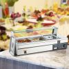VEVOR 3-Pan Commercial Food Warmer, 3 x 12QT Electric Steam Table with Tempered Glass Cover, 1500W Countertop Stainless Steel Buffet Bain Marie 86-185