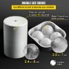 VEVOR Ice Ball Press Kit, Anodized 7075 Aluminum, w/ Silicone Moulds, Large Mat, Stainless Steel Tong & Two Glasses, Double Size Crystal Clear Rounds