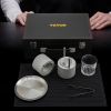 VEVOR Ice Ball Press Kit, Anodized 7075 Aluminum, w/ Silicone Moulds, Large Mat, Stainless Steel Tong & Two Glasses, Double Size Crystal Clear Rounds