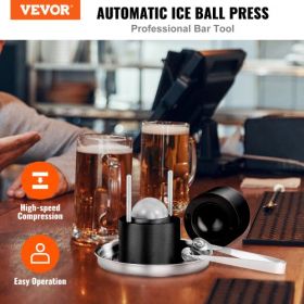 VEVOR Ice Ball Press, 2.4" Ice Ball Maker, Aircraft Al Alloy Ice Ball Press Kit for 60mm Ice Sphere, Ice Press with Tong and Drip Tray, for Whiskey, C