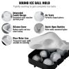 VEVOR Ice Cube Trays (Set of 2), 2-in-1 Combo with Silicone Sphere Ice Ball Maker & Large Square Ice Cube Maker with Lid, Reusable Easy Release BPA Fr