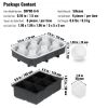 VEVOR Ice Cube Trays (Set of 2), 2-in-1 Combo with Silicone Sphere Ice Ball Maker & Large Square Ice Cube Maker with Lid, Reusable Easy Release BPA Fr