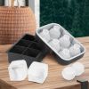 VEVOR Ice Cube Trays (Set of 2), 2-in-1 Combo with Silicone Sphere Ice Ball Maker & Large Square Ice Cube Maker with Lid, Reusable Easy Release BPA Fr