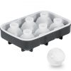 VEVOR Ice Cube Trays (Set of 2), 2-in-1 Combo with Silicone Sphere Ice Ball Maker & Large Square Ice Cube Maker with Lid, Reusable Easy Release BPA Fr