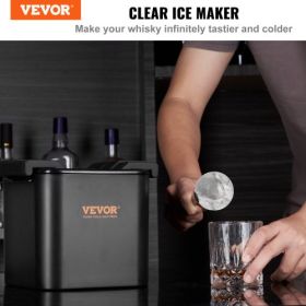 VEVOR Ice Ball Maker, Crystal Clear Ice Ball Maker 2.36inch Ice Sphere Maker with Storage Bag and Ice Clamp, Round Clear Ice Cube 2-Cavity Ice Press M