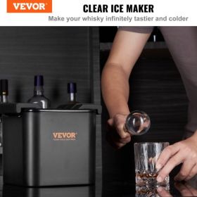 VEVOR Ice Ball Maker, Crystal Clear Ice Ball Maker 2.36inch Ice Sphere with Storage Bag and Ice Clamp, Round Clear Ice Cube 4-Cavity Ice Press Maker W