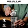 VEVOR Ice Ball Maker, Crystal Clear Ice Ball Maker 2.36inch Ice Sphere with Storage Bag and Ice Clamp, Round Clear Ice Cube 4-Cavity Ice Press Maker W