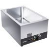 VEVOR Commercial Food Warmer 24QT Bain Marie 1200W Electric Buffet Warmer Soup Warmer Stove Steam Countertop Stainless Steel Container Temperature Con