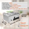 VEVOR 2-Pan Commercial Food Warmer, 2 x 12QT Electric Steam Table, 1500W Professional Countertop Stainless Steel Buffet Bain Marie with 86-185°F Temp