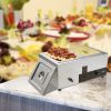 VEVOR 2-Pan Commercial Food Warmer, 2 x 12QT Electric Steam Table, 1500W Professional Countertop Stainless Steel Buffet Bain Marie with 86-185°F Temp
