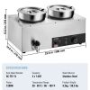 VEVOR Electric Soup Warmer, Dual 7.4QT Stainless Steel Round Pot 86~185°F Adjustable Temp, 1200W Commercial Bain Marie with Anti-dry Burn and Reset Bu