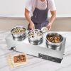 VEVOR Electric Soup Warmer, Three 7.4QT Stainless Steel Round Pot 86~185°F Adjustable Temp, 1200W Commercial Bain Marie with Anti-dry Burn and Reset B