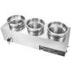 VEVOR Electric Soup Warmer, Three 7.4QT Stainless Steel Round Pot 86~185°F Adjustable Temp, 1200W Commercial Bain Marie with Anti-dry Burn and Reset B