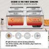 VEVOR 4-Pan Commercial Food Warmer, 4 x 12QT Electric Steam Table, 1500W Professional Countertop Stainless Steel Buffet Bain Marie with 86-185°F Temp