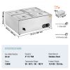 VEVOR 4-Pan Commercial Food Warmer, 4 x 12QT Electric Steam Table, 1500W Professional Countertop Stainless Steel Buffet Bain Marie with 86-185°F Temp