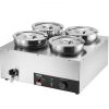 VEVOR Electric Soup Warmer, Four 7.4QT Stainless Steel Round Pot 86~185°F Adjustable Temp, 1500W Commercial Bain Marie with Anti-dry Burn and Reset Bu