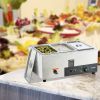 VEVOR 3-Pan Commercial Food Warmer, 3 x 8QT Electric Steam Table, 1500W Professional Countertop Stainless Steel Buffet Bain Marie with 86-185°F Temp C
