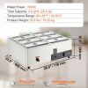 VEVOR 6-Pan Commercial Food Warmer, 6 x 8QT Electric Steam Table, 1500W Professional Countertop Stainless Steel Buffet Bain Marie with 86-185°F Temp C