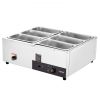 VEVOR 6-Pan Commercial Food Warmer, 6 x 8QT Electric Steam Table, 1500W Professional Countertop Stainless Steel Buffet Bain Marie with 86-185°F Temp C