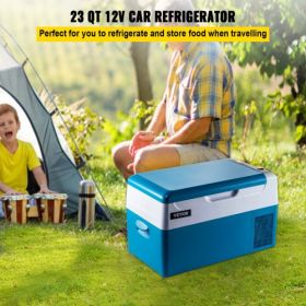 VEVOR Portable Refrigerator 23 Quart(22 Liter),12 Volt Refrigerator App Control(-4℉~68℉), Car Refrigerator Electric Compressor Cooler with 12/24v DC &