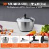 VEVOR Stainless Steel Salad Spinner, 4.75Qt, One-handed Easy Press Large Vegetable Dryer Washer, Lettuce Cleaner and Dryer with 304 Stainless Steel Bo
