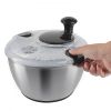 VEVOR Stainless Steel Salad Spinner, 4.75Qt, One-handed Easy Press Large Vegetable Dryer Washer, Lettuce Cleaner and Dryer with 304 Stainless Steel Bo