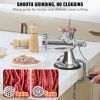 VEVOR Manual Meat Grinder, 304 Stainless Steel Hand Meat Grinder with Suction Cup + Steel Table Clamp, Meat Mincer Sausage Maker & 2 Cutting Plates, S