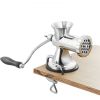 VEVOR Manual Meat Grinder, 304 Stainless Steel Hand Meat Grinder with Suction Cup + Steel Table Clamp, Meat Mincer Sausage Maker & 2 Cutting Plates, S