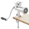 VEVOR Manual Meat Grinder, 304 Stainless Steel Hand Meat Grinder with Steel Table Clamp, Meat Mincer Sausage Maker & 2 Cutting Plates, Cookie Attachme