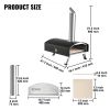 VEVOR Outdoor Oven 12-inch Pellet and Charcoal Fired Maker, Portable Outside Stainless Steel Grill with Pizza Stone, Waterproof Cover, Shovel, Wood Bu