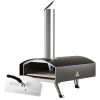 VEVOR Outdoor Oven 12-inch Pellet and Charcoal Fired Maker, Portable Outside Stainless Steel Grill with Pizza Stone, Waterproof Cover, Shovel, Wood Bu